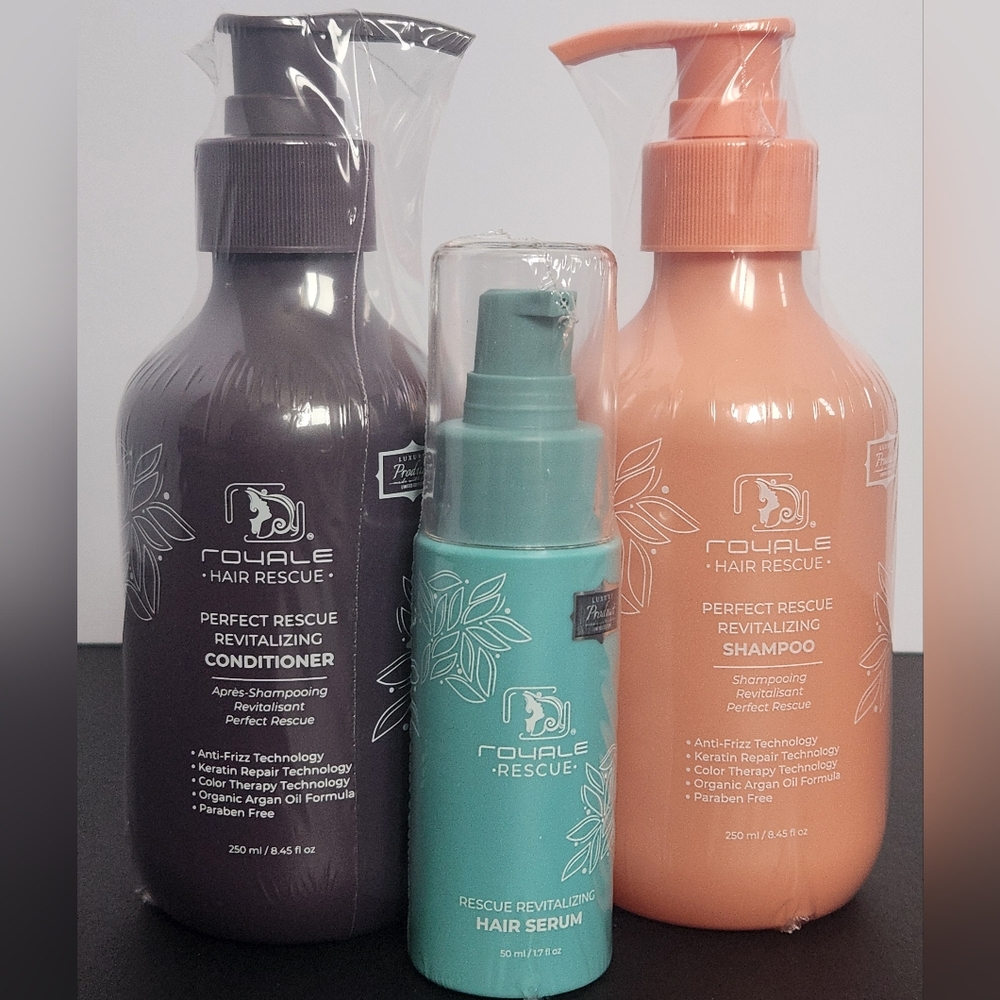 Royale Hair Rescue Set - Conditioner, Shampoo, and Revitalizer - New & Sealed